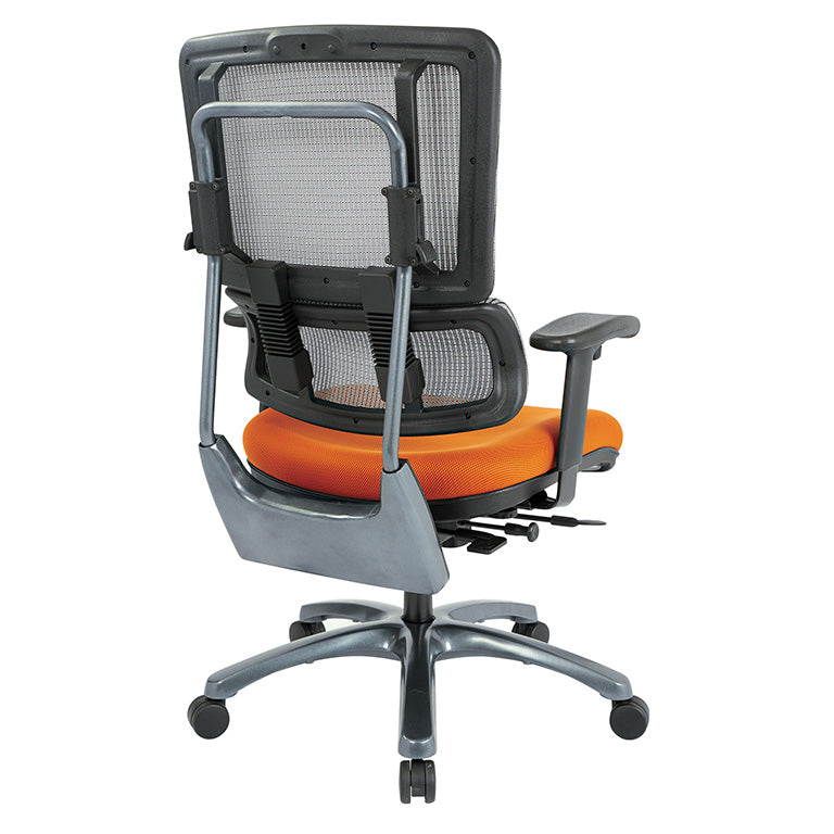 Vertical Grey Mesh Back Chair with Titanium Base